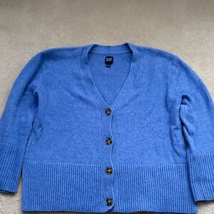 GAP Women's Soft Blue Button-Up Cardigan